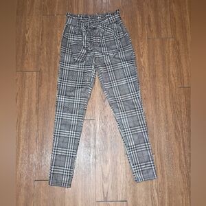 Shosho Gray Plaid Women's Trousers